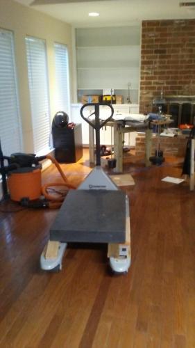 On the pallet jack and in da house