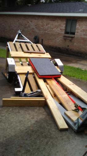 with the wood getting wetter it started sliding easily and was pretty solid after it slid onto the ramp planks.